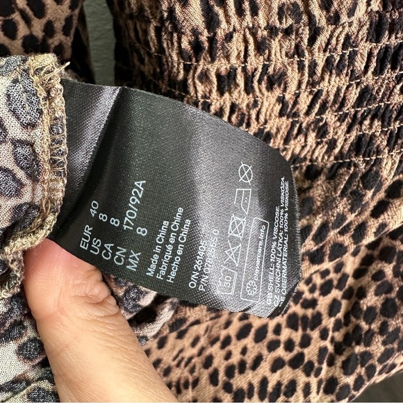 H&M Animal Print Long Sleeve Dress sz 8 - Picture 10 of 12